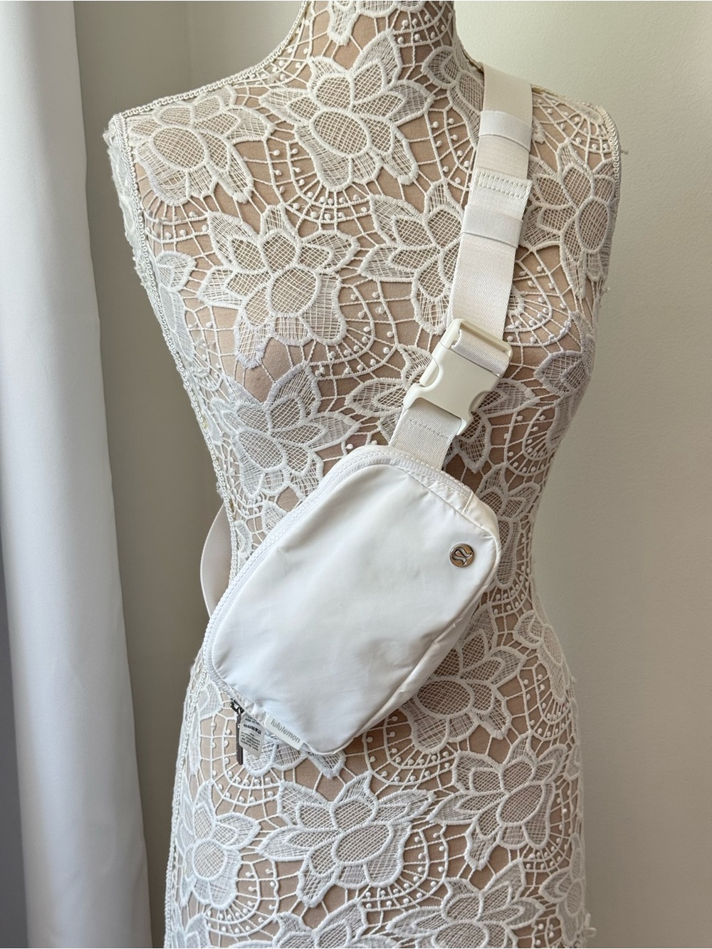 lululemon  White Belt Bag with Silver Logo